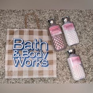 New!! Lot of (3) Bath & Body Works Strawberry Snowflakes Fragrance Bundle